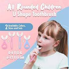 U-shaped Baby Toothbrush Children 360 Degree Child Toothbrushes Teethers Soft Silicone Toddlers Brush Kids Teeth Oral Care Cleaning Newborn Silicone Baby Toothbrush, 1-2 Years