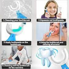 U-shaped Baby Toothbrush Children 360 Degree Child Toothbrushes Teethers Soft Silicone Toddlers Brush Kids Teeth Oral Care Cleaning Newborn Silicone Baby Toothbrush, 1-2 Years