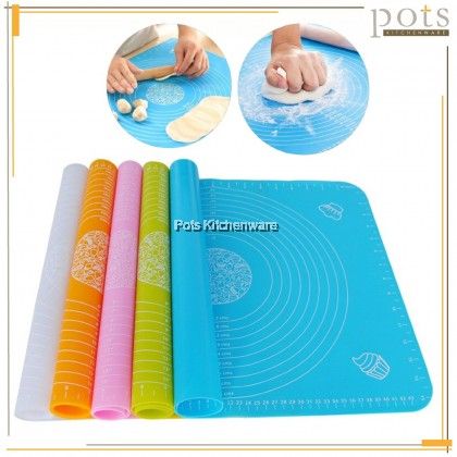 Measurements Silicon Non-Stick Kneading Dough Pastry Mat Non Slip Silicon Kneading Mats 40x60cm Full Size Large Silicone Baking Mat with Measurements - Non-Stick Pastry Mats for Rolling Dough