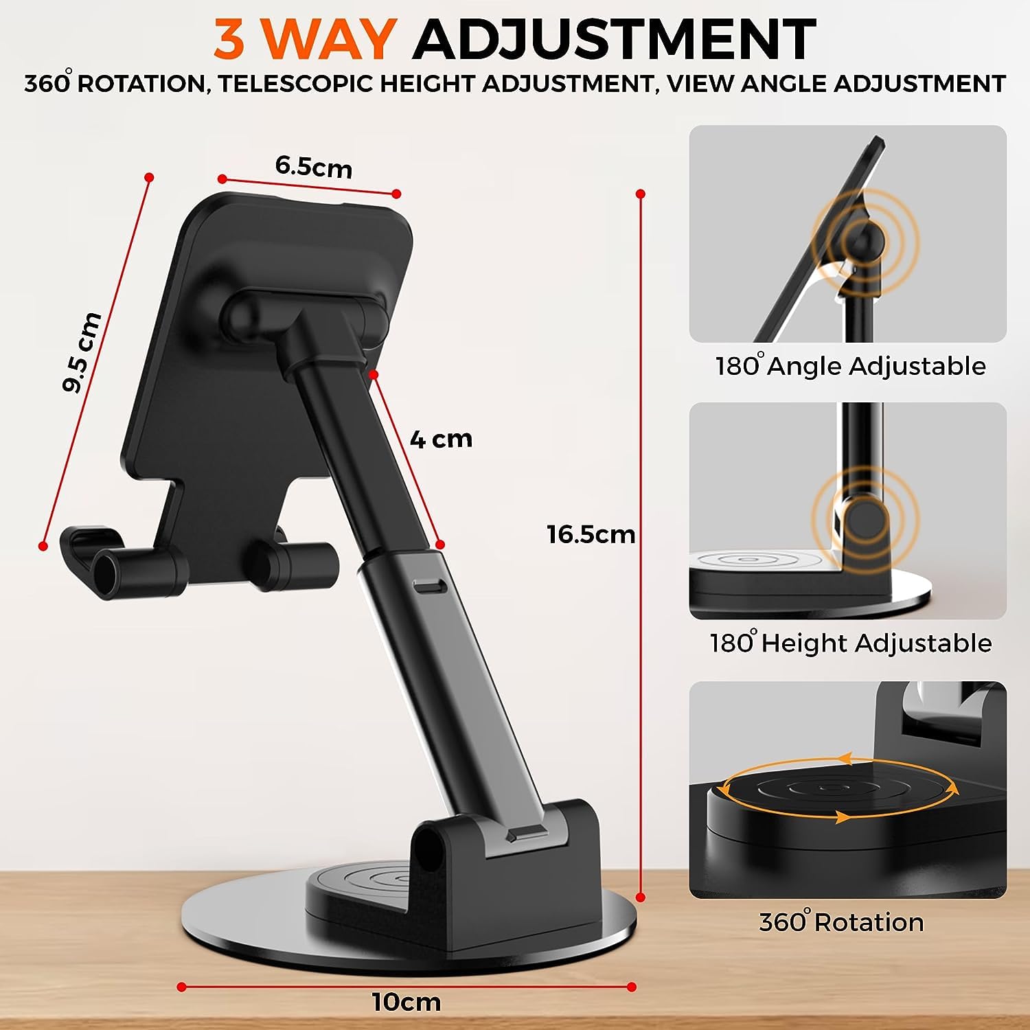 Adjustable Portable Desktop Phone Stand Desk Holder For Phone Desktop Phone Holder Stand -(Calus)