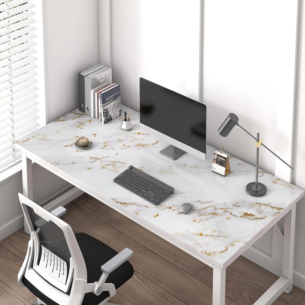 Self Adhesive Marble Vinyl Wallpaper Roll Self-Adhesive Contact Paper Marble Contact Paper Counter Top Covers Peel and Stick Waterproof Removable Wall Paper