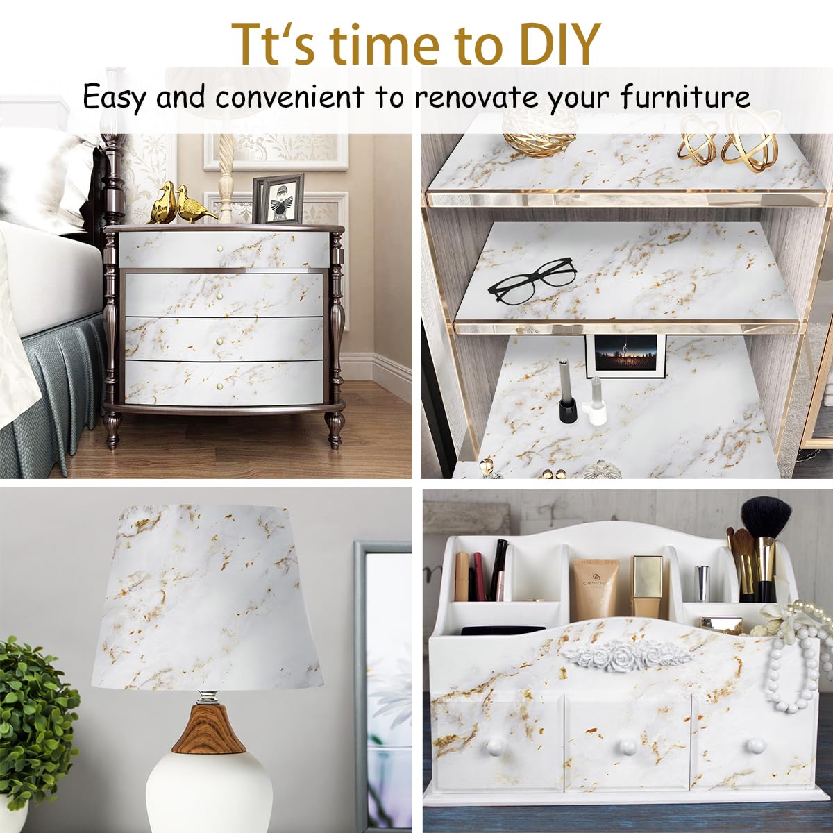 Self Adhesive Marble Vinyl Wallpaper Roll Self-Adhesive Contact Paper Marble Contact Paper Counter Top Covers Peel and Stick Waterproof Removable Wall Paper