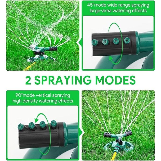 Sprinkler Rotating 3 Arm Sprinkler Irrigation Water Sprayers Garden Sprinkler Adjustable Lawn Sprinkler 360 Degree Garden Lawn Automatic Sprinkler