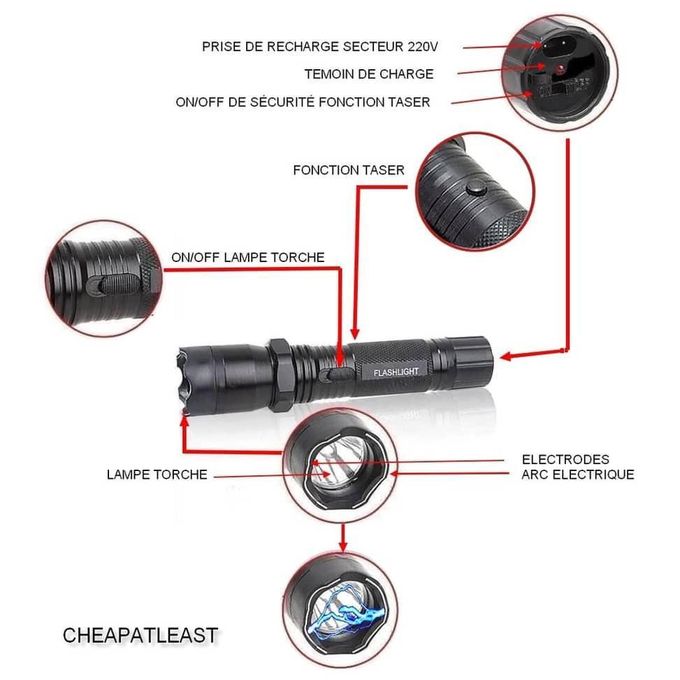 Rechargible Teaser Torch With Shock For Emergency Or Self Defense Rechargeable Teaser Torch 2 in 1 Torch and Shock for Defense Emergency