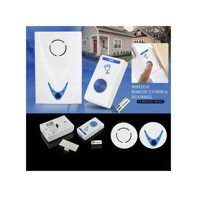 Remote Controlled Wireless Chime Door Bell - 36 Tunes, Battery & AC Powered, No Wiring Required multicolor