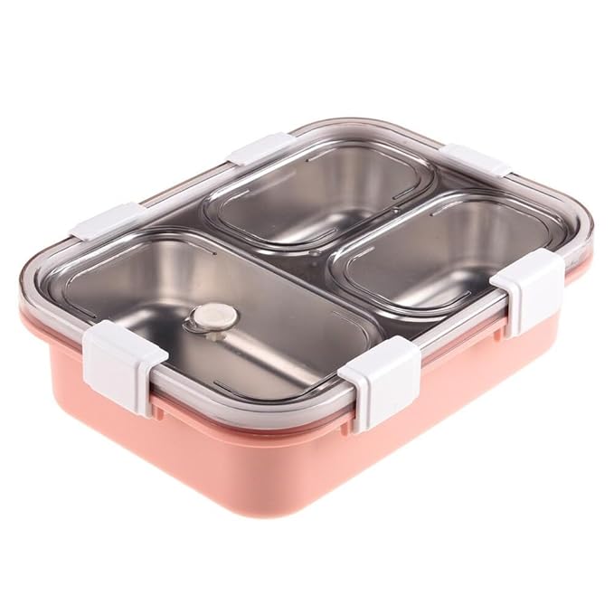 3 Compartment  Lunch Box, Leakage Proof Lunch Box for School Leak Proof 3 Compartment  Lunch Boxes Tiffin Box for Adult Kids 3 Containers Lunch Box  (850 ml, Thermoware)
