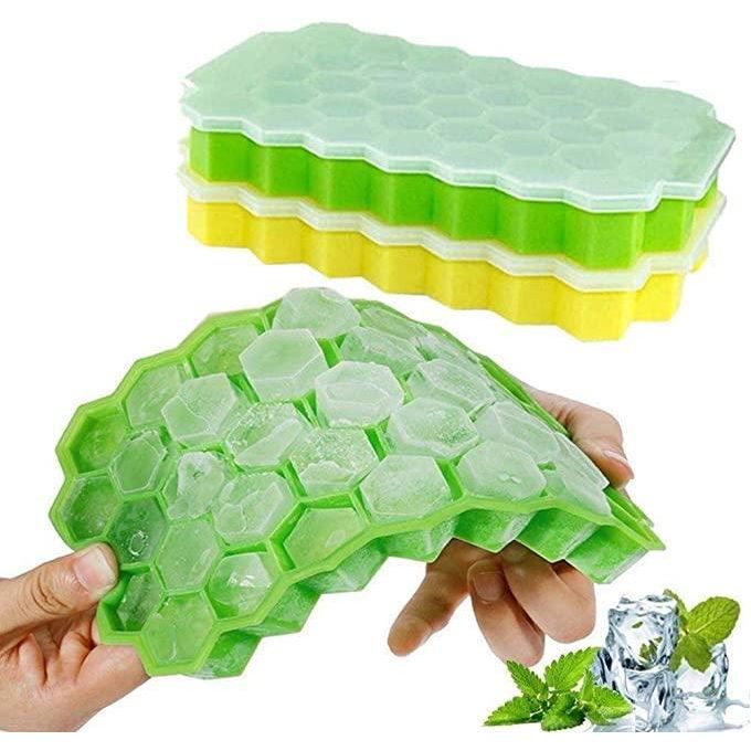 37 Grids Honeycomb Silicon Ice Cube Maker Tray Stack-able Silicone Flexible Mold Freezer Grinding Easy Release Reusable mold 37 Grids Silicon Ice Cube Maker Tray