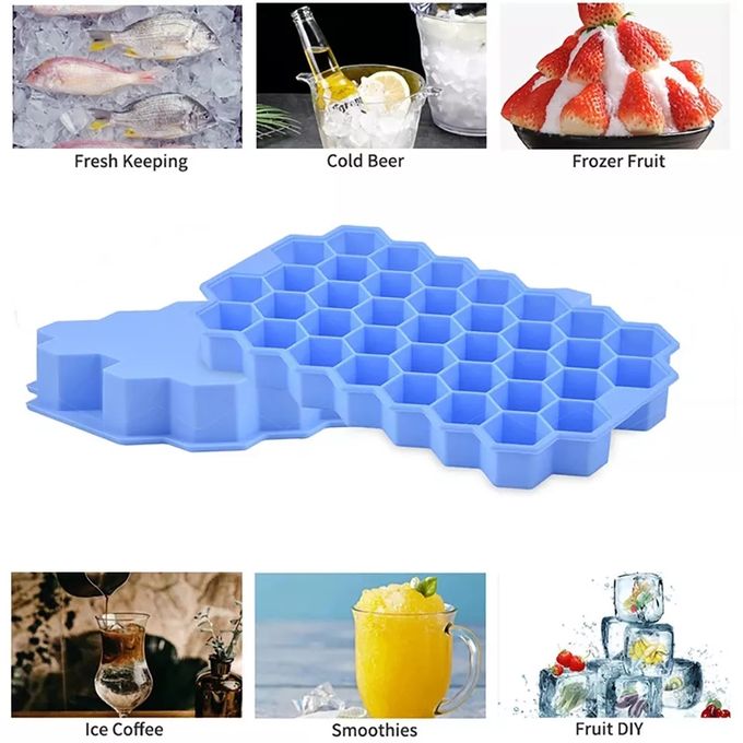 37 Grids Honeycomb Silicon Ice Cube Maker Tray Stack-able Silicone Flexible Mold Freezer Grinding Easy Release Reusable mold 37 Grids Silicon Ice Cube Maker Tray