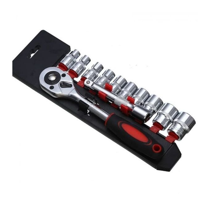 12Pcs Box Socket Spanner Set With Ratchet Handle And Extension