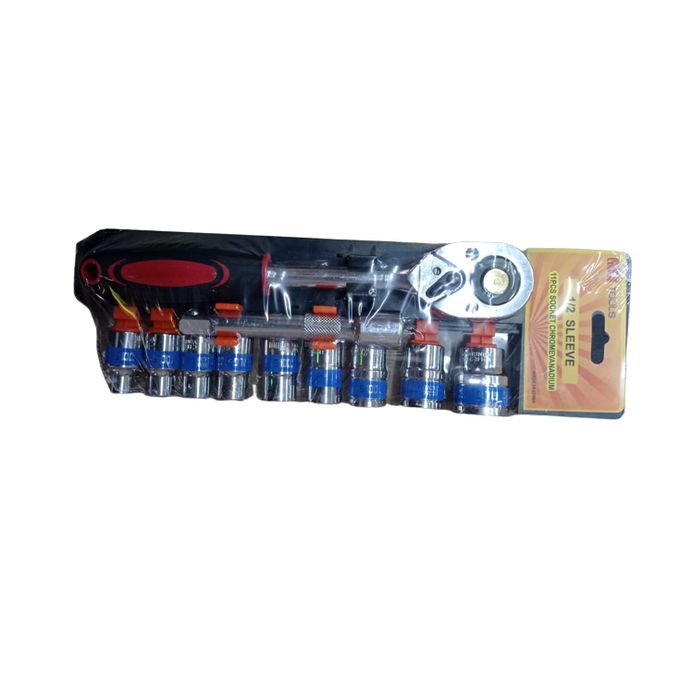 12Pcs Box Socket Spanner Set With Ratchet Handle And Extension