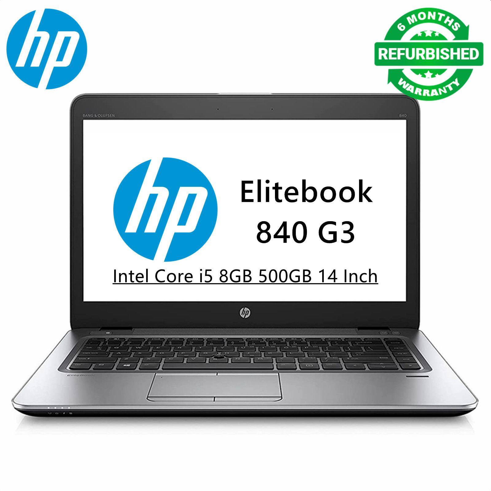 [Core i5+8gb+500gb+14''] Refurbished Hp Elitebook 840 G3 Laptop Intel Core i5 6th Gen 8GB 500GB HDD 14" 2.4 Ghz processor Backlit Keyboard Notebook Laptop Computer Windows 11 Office