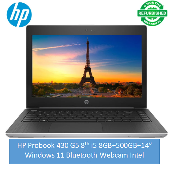 (i5 8th Gen+8GB+500GB+Mouse)Refurbished HP 430 G5 Laptop i5 8th 8GB RAM 500GB HDD 2.45 Ghz 14" FHD Display Windows 11 Student Notebook Laptops Computer