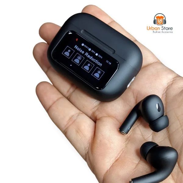 ANC/ENC TWS A9 Pro Airpods Touch Screen Type C Wireless Earbuds/Headphones Noise Cancelling in Ear Bluetooth Earphones, with Charging Case Multi Functions LED Full Color Display for iPhone / Android