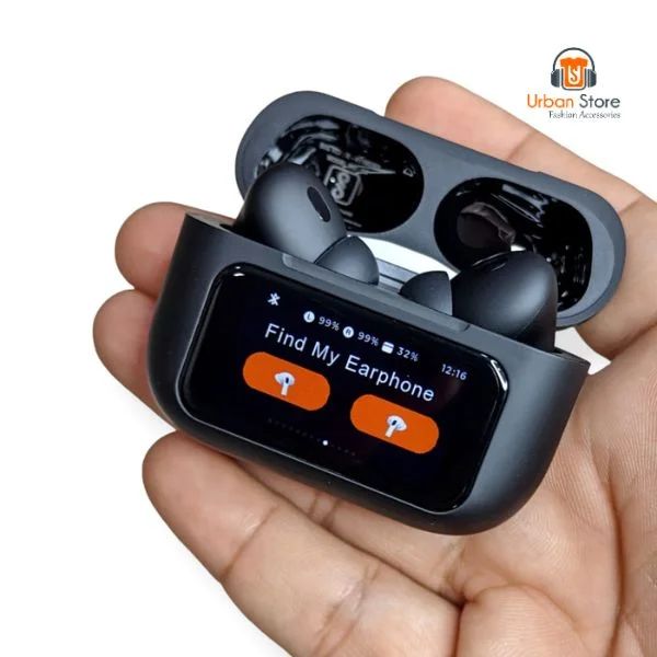 ANC/ENC TWS A9 Pro Airpods Touch Screen Type C Wireless Earbuds/Headphones Noise Cancelling in Ear Bluetooth Earphones, with Charging Case Multi Functions LED Full Color Display for iPhone / Android
