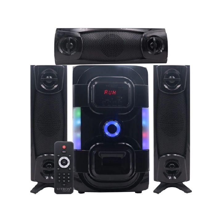 Vitron V645 3.1 CH Subwoofer Speaker System AC/DC Bluetooth USB Support SD Card support woofer 10000W PMPO Aux/Digital Fm support