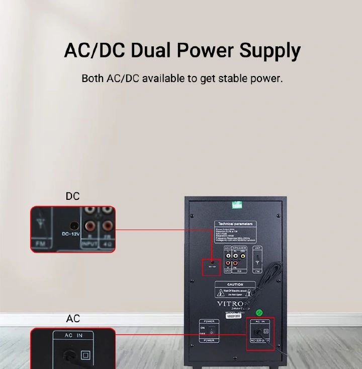 Brand New Vitron V641 Subwoofer 3.1CH X-Bass Home Theatre System with Remote Control BT Speaker System AC/DC Subwoofer Home Audilo System USB SD MP3 FM Radio 10000W