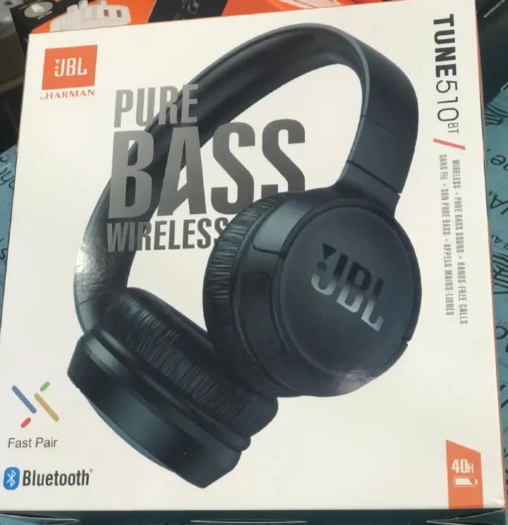 Brand New JBL Tune 510BT: Noise-cancelling Wireless On-Ear Headphones with Purebass Sound Hands free calls Foldable design light weight earphones