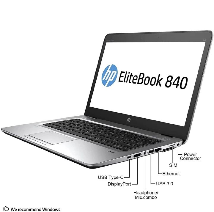(i5+8GB+500GB)Refurbished HP 840 G1 Notebook Laptop - Intel Core i5 4th - 8GB RAM 500GB HDD ROM - 14'' Windows 10 Backlight Bluetooth Webcam Intel HD Graphics Backlit Keyboard Notebook