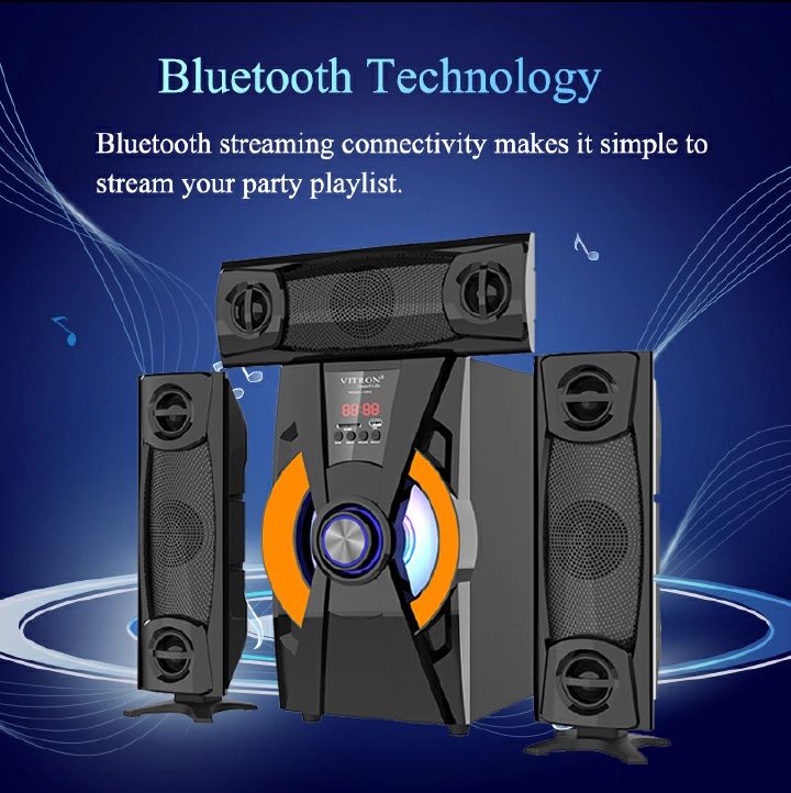 Vitron 3.1CH V642 X-Bass Home Theatre System with Remote Control Bluetooth Woofer Speaker System Subwoofer Home Audilo System USB SD MP3 FM Radio 10000W