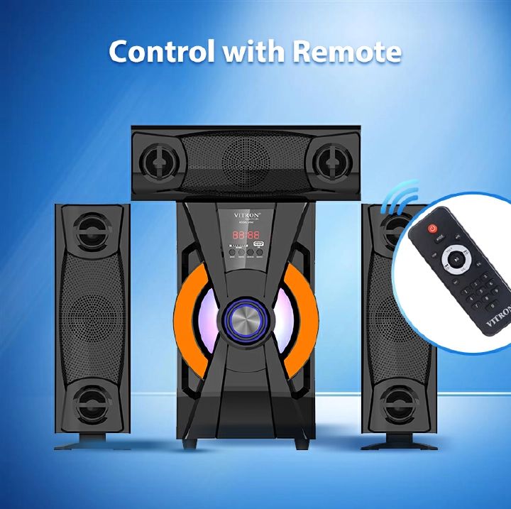 Vitron 3.1CH V642 X-Bass Home Theatre System with Remote Control Bluetooth Woofer Speaker System Subwoofer Home Audilo System USB SD MP3 FM Radio 10000W