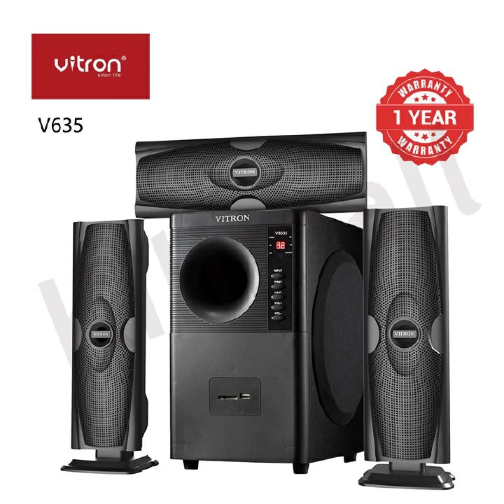 Vitron 3.1CH V635 X-Bass Home Theatre System with Remote Control Bluetooth Woofer Speaker System Subwoofer Home Audilo System USB SD MP3 FM Radio 10000W