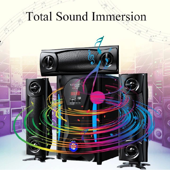 Brand New Vitron 3.1CH X-Bass Home Theatre System with Remote Control V643 Bluetooth Woofer Speaker System Subwoofer Home Audilo System USB SD MP3 FM Radio 10000W