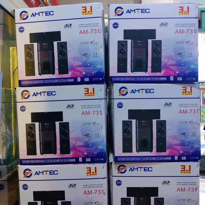 Amtec 731 3.1CH HI-FI Subwoofer Home Theatre system 20000W FM/BT/SD/USB sub woofer SPEAKER SYSTEM