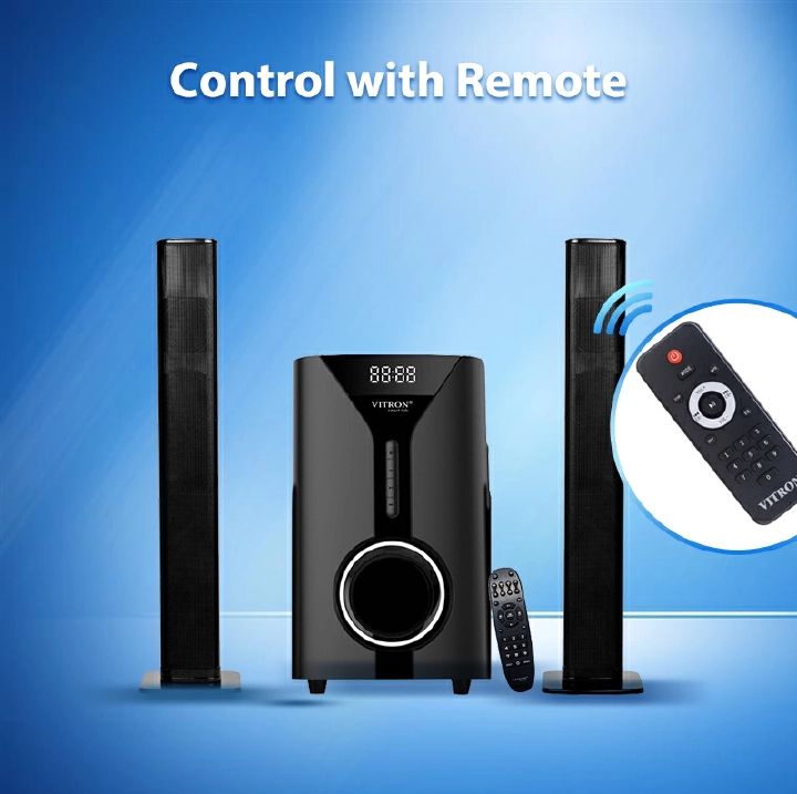 Vitron 2.1CH Multimedia Bluetooth Woofer Speaker System V527 Subwoofer Soundbar BT/USB/SD/FM Subwoofer Home Audilo System Soundbar with Remote Control 9000W V527