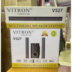 Vitron 9000W Bluetooth Soundbar 2.1CH Multimedia Woofer Speaker System V527 Subwoofer BT/USB/SD/FM Subwoofer Home Audilo System Soundbar with Remote Control