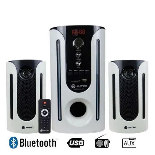 AMTEC 608 Woofer Speaker system 2.1CH FM Radio Bluetooth USB Port Remote Control SD Card port Home theatre system 8000W PMPO subwoofer system