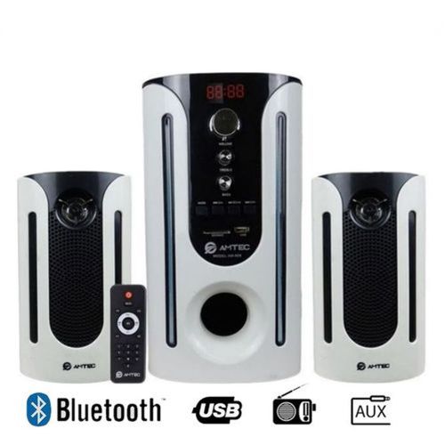 AMTEC 608 Woofer Speaker system 2.1CH FM Radio Bluetooth USB Port Remote Control SD Card port Home theatre system 8000W PMPO subwoofer system
