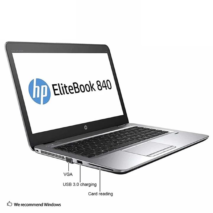 (i5+8GB+256GB+14"+Mouse)Refurbished Hp Elitebook 840 G3 Laptop - Intel Core i5 6th - 8GB RAM 256GB SSD ROM - 14'' Windows 11 Notebook Silver 14 inch FHD Display Backlit keyboard Student Laptop