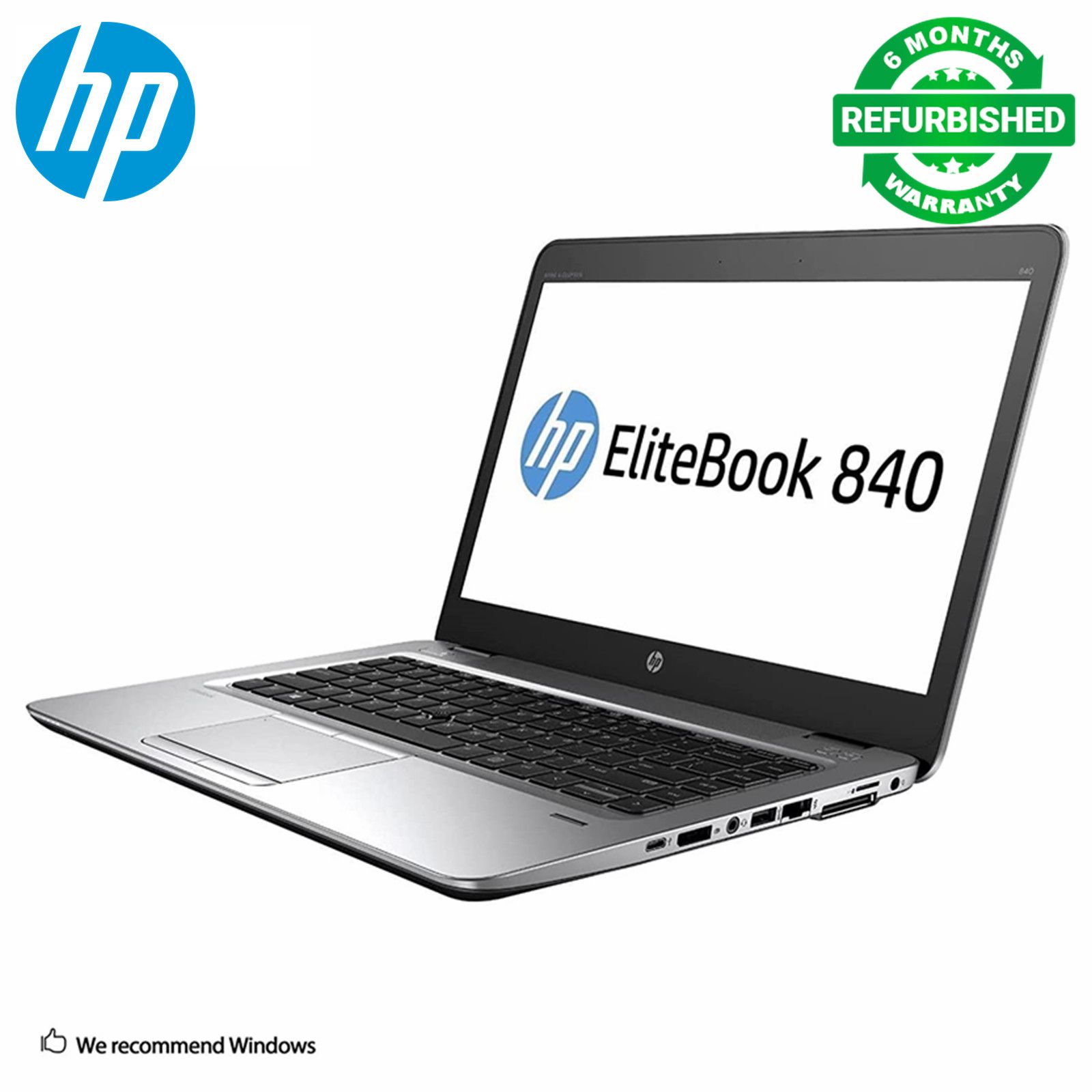 (i5+8GB+256GB+14"+Mouse)Refurbished Hp Elitebook 840 G3 Laptop - Intel Core i5 6th - 8GB RAM 256GB SSD ROM - 14'' Windows 11 Notebook Silver 14 inch FHD Display Backlit keyboard Student Laptop