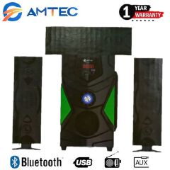 Amtec 312 3.1 CH Bluetooth Sub-woofer 12000W Woofer Speaker Super Bass Sound High-tech MultimediaAux/FM ready USB support Home theatre speaker system 1 year warranty