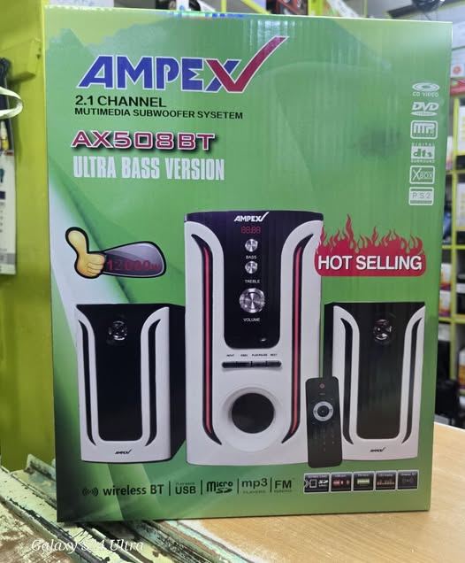 Ampex 508 Woofer System AX508BT Home theatre Speaker system Sub Woofer Bluetooth USB FM 10000W Super Bass High tech Multimedia Subwoofer system