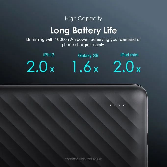 Oraimo Power Bank 30000mAh 27000mAh 20000mAh 10000mAh Toast 10 Flash OPB P118D 10000mAh 12W Power Bank  2.4A Slim &Portable Powerbank OPB P118D, fast charging Phone Smartphone Power Bank