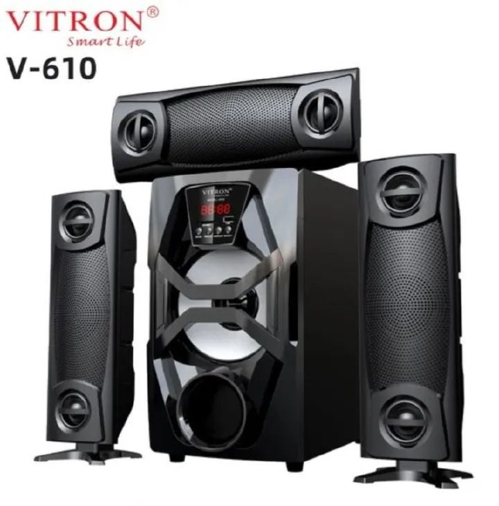 Vitron V610 Woofer 3.1 Multimedia Sound Speaker System 10000 W BT/FM Subwoofer USB Support SD card Hifi Speaker Sound System Mini Home Theatre Amazing Sound Super Bass surround High-tech Multimedia