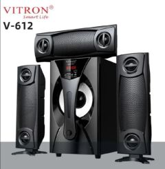 Vitron V612 3.1 Channel Home Speaker Theatre System with 10000W PMPO X-BASS, Bluetooth Connectivity, AC/DC Input, USB SD MP3 Player, FM Radio, Remote Control, Hi-Fi Multimedia Speaker