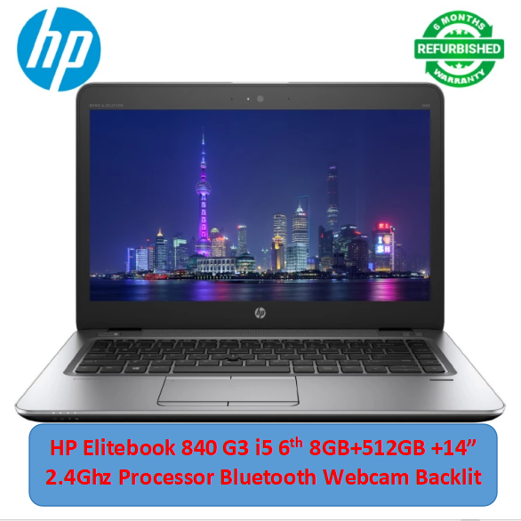 (i5+8GB+512GB+14"+Mouse)Refurbished Hp Elitebook 840 G3 Laptop - Intel Core i5 6th - 8GB RAM 512GB SSD ROM - 14'' Windows 11 Notebook Silver 14 inch FHD Display Backlit keyboard Student Laptop