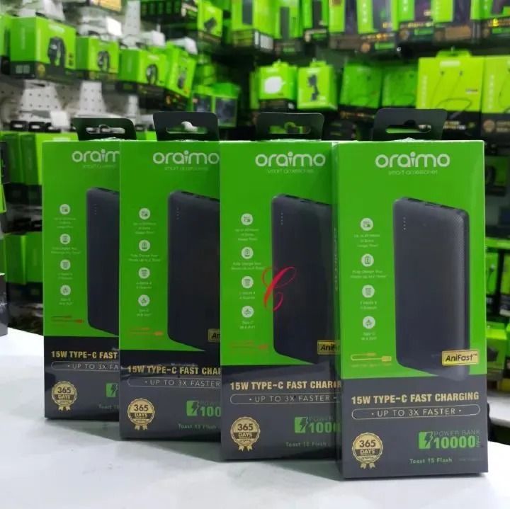 Oraimo Power Bank 30000mAh 27000mAh 20000mAh 10000mAh Toast 10 Flash OPB P118D 10000mAh 12W Power Bank  2.4A Slim &Portable Powerbank OPB P118D, fast charging Phone Smartphone Power Bank