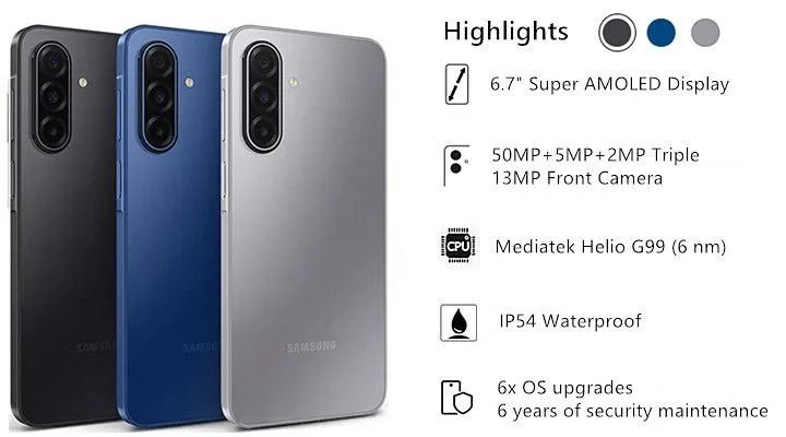 Samsung Galaxy A17 5G 6.7'' 128 GB ROM + 6 GB RAM 5000 mAh 50 MP+ 13 MP camera Android 15 Exynos 1330Octa-core Super AMOLED Fingerprint (side-mounted) smartphones, samsung a17