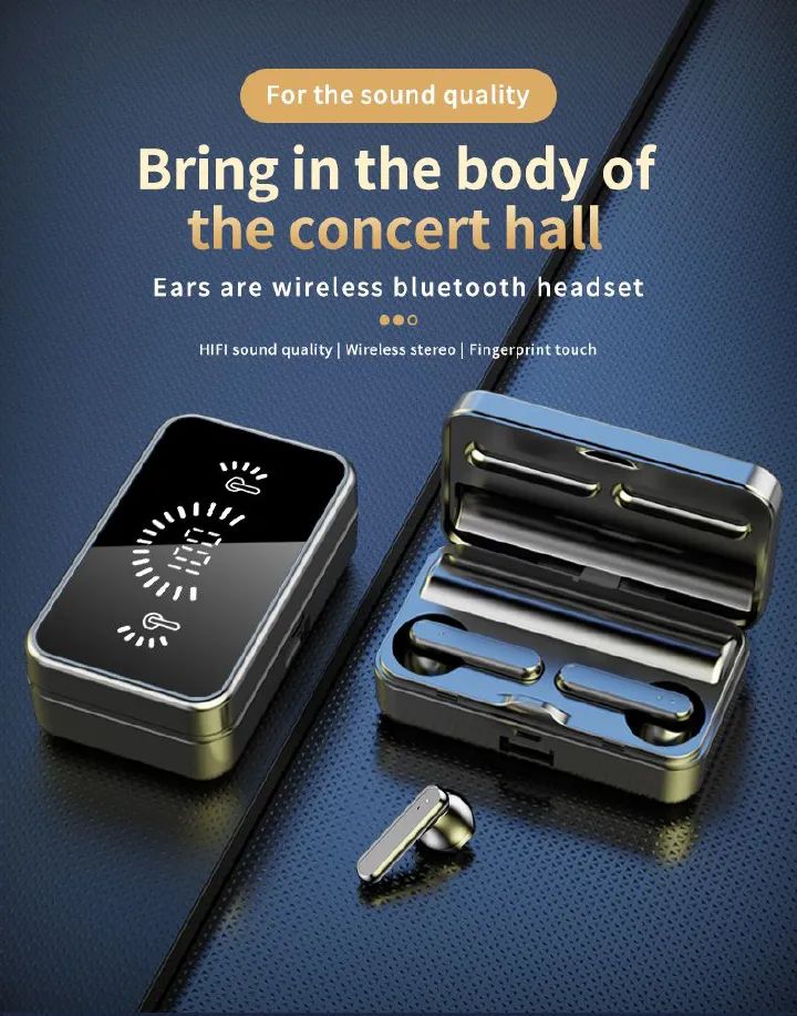 S20 Wireless Earpods TWS Earphones Business Bluetooth Noise Cancelling Earpods LED Power Digital Display 5.3 Comfortable to the ear Sports Hanging Ear Touch Earphone earbuds Waterproof IPX5 S20