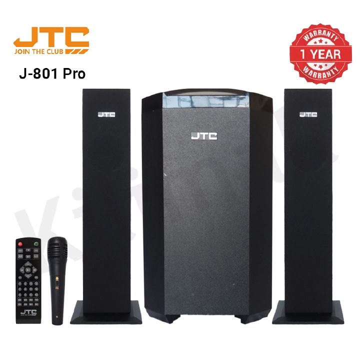 TC J-801 Pro 2.1CH SUB Bluetooth Woofer HI-FI Sound Multimedia Speaker System default original-BT/FM-12000W + Microphone With Remote Control