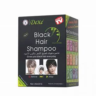 Dexe Black Hair Shampoo Instant Hair Dye For Men & Women10 sachets in one pack