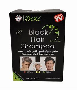 Dexe Black Hair Shampoo Instant Hair Dye For Men & Women10 sachets in one pack