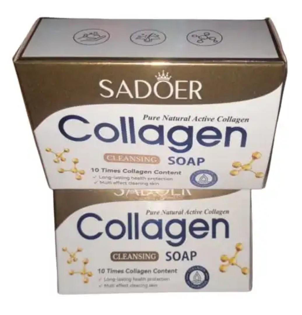 Sadoer pure natural active collagen cleansing soap -100g