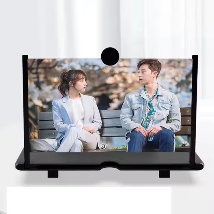 Screen Magnifier – 3D HD Cell Phone Magnifing Screen Enlarger Projector for Movies Videos and Gaming – Foldable Phone Stand Holder with Screen Amplifier Compatible with All Smartphones
