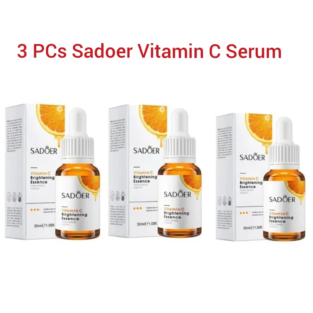 3 PCS Sadoer Vitamin C Serum For Face Serum Reduces Fine Lines & Wrinkles, Vitamin C Face moisturizer, Instant Moisturizing, Soft, Smooth & Radiant