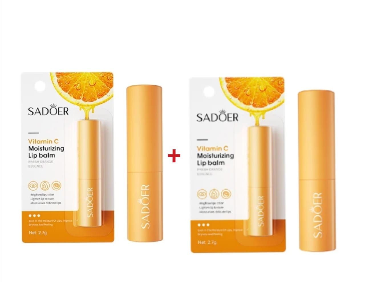 Set of 2 Sadoer  Lip Care Hydrating Vitamin C moisturizing Lip Balm