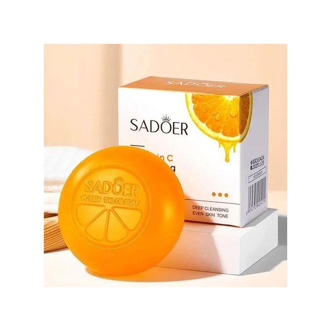 SADOER Vitamin C Soap Bar for Face & Body,Moisturizing,Smooth Skin,Beauty Bar Sensitive Skin With Gentle Cleanser For Both Men Women